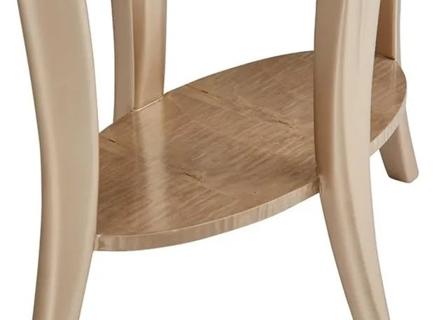 AICO Malibu Crest End Table w/Glass in Chardonnay - Luxury Home Furniture (MI)