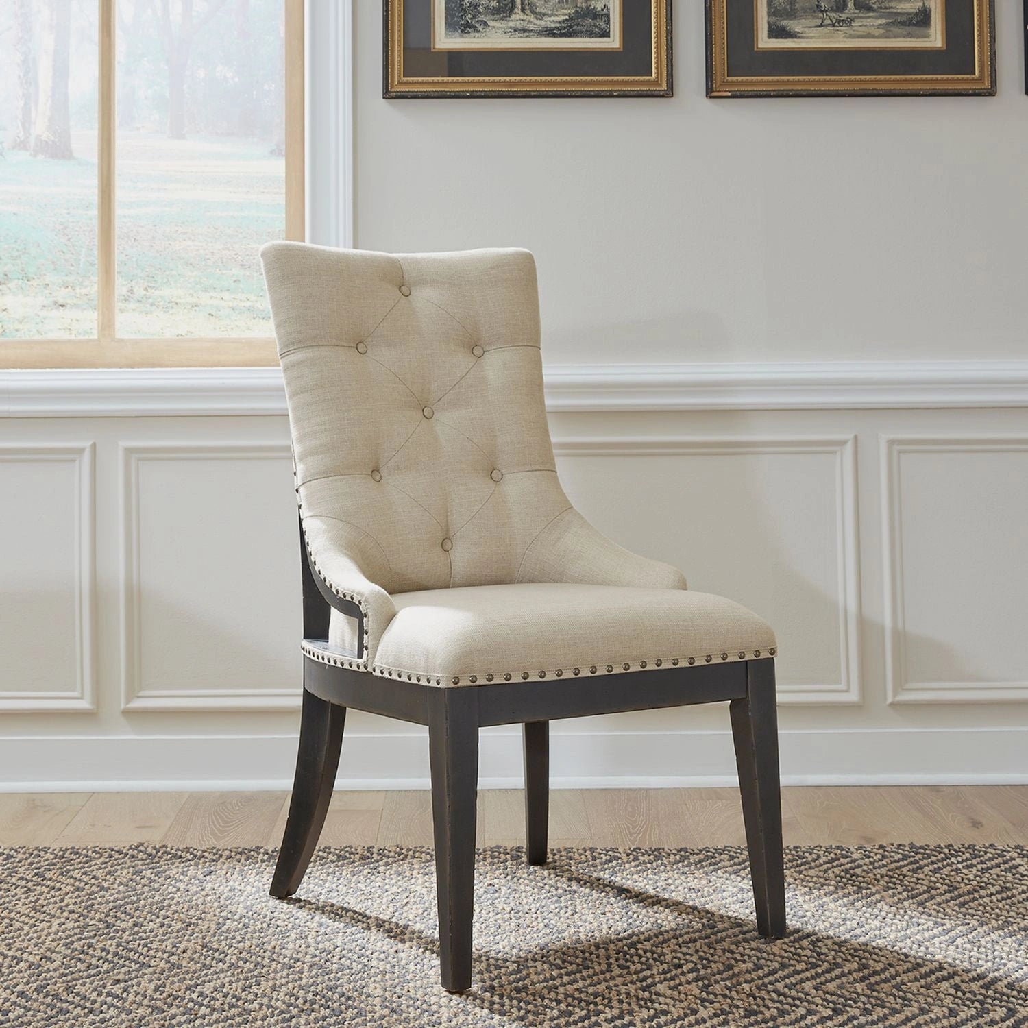 Americana Farmhouse Uph Shelter Side Chair- Black (RTA) image