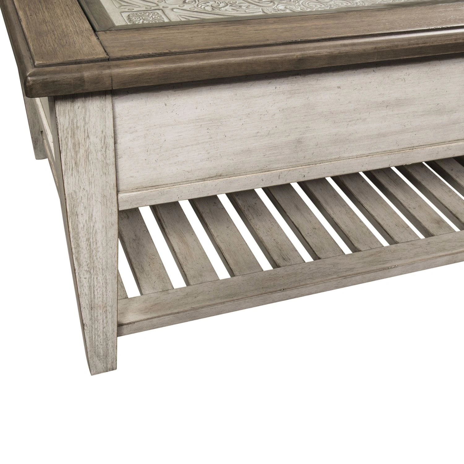 Heartland Rect Ceiling Tile Cocktail Table in Antique White image