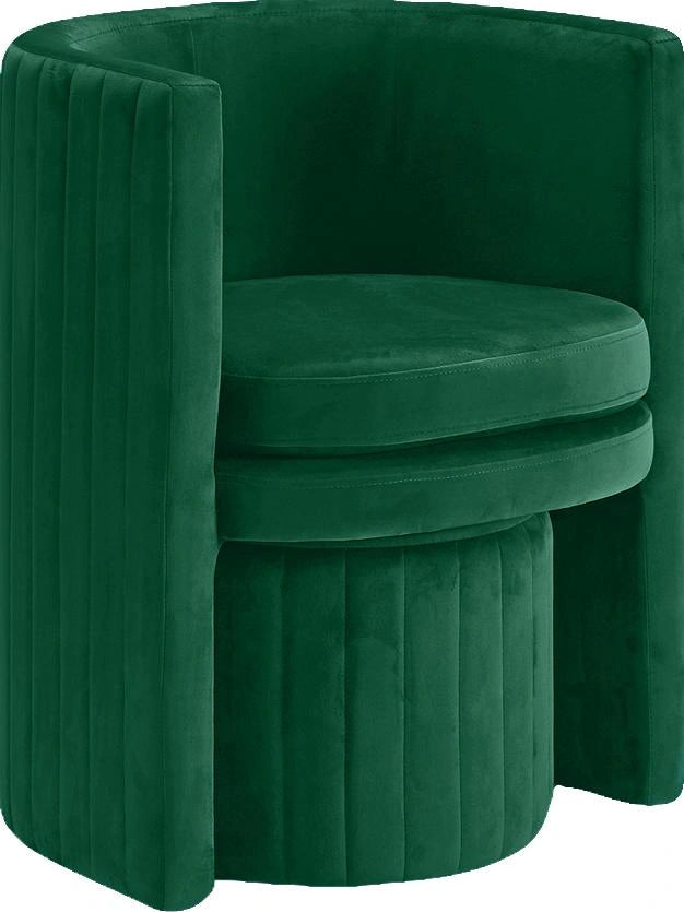 Selena Green Velvet Accent Chair and Ottoman Set