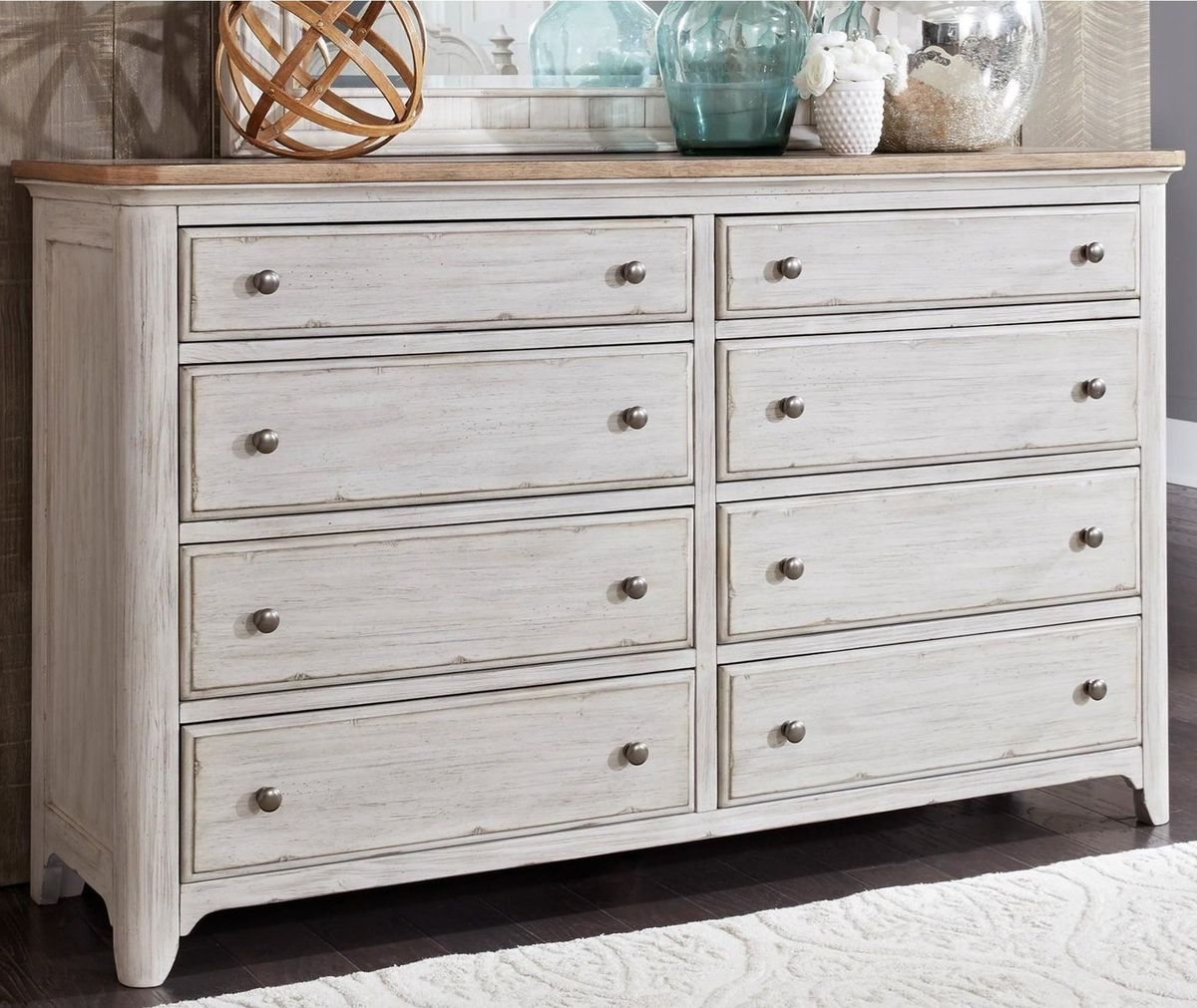 Liberty Furniture Farmhouse Reimagined Drawer Dresser in Antique White - Luxury Home Furniture (MI)