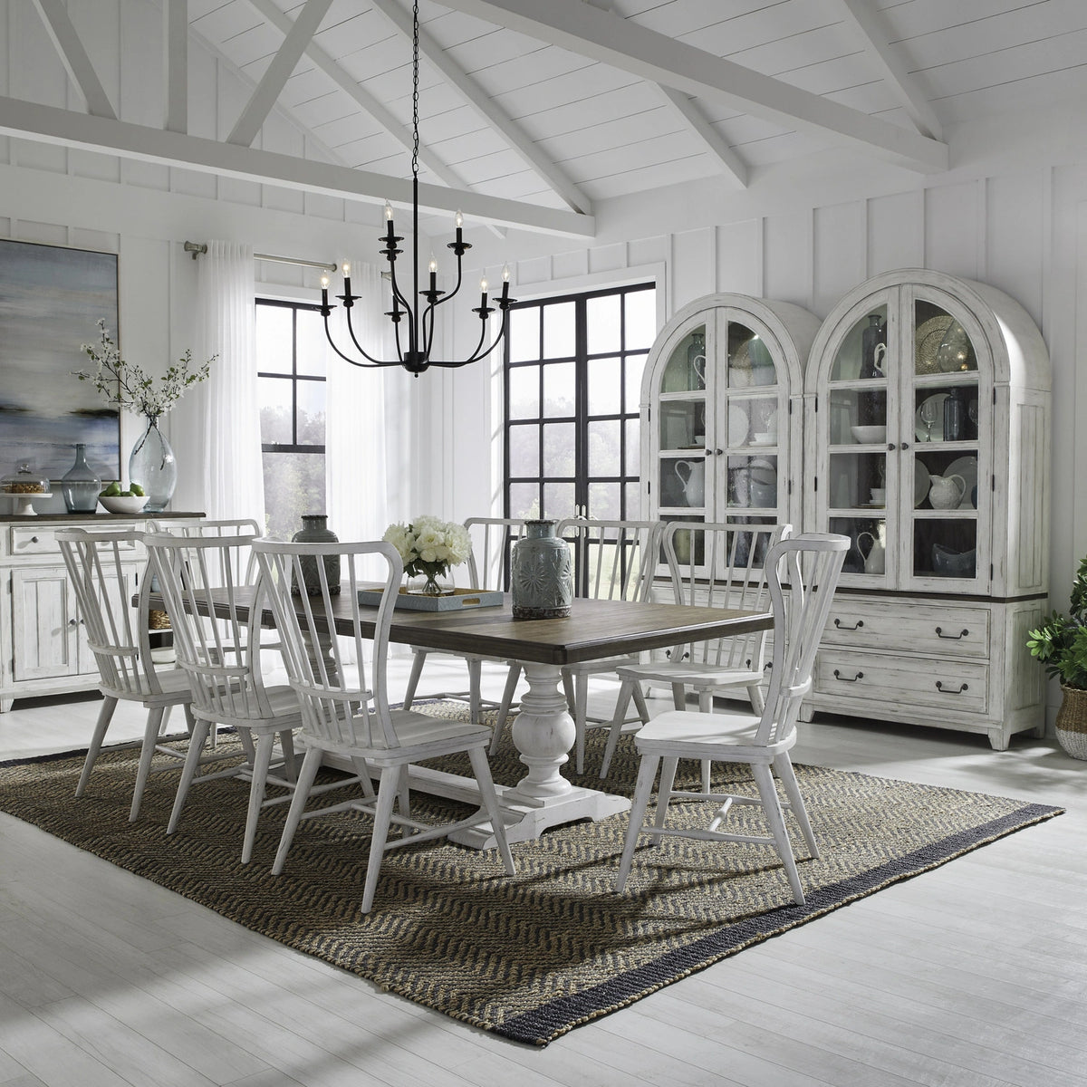 River Place 9 Piece Trestle Table Set image
