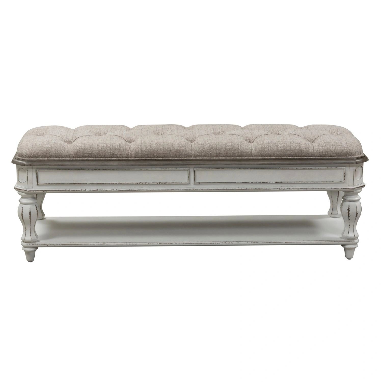 Magnolia Manor Bed Bench in Antique White image