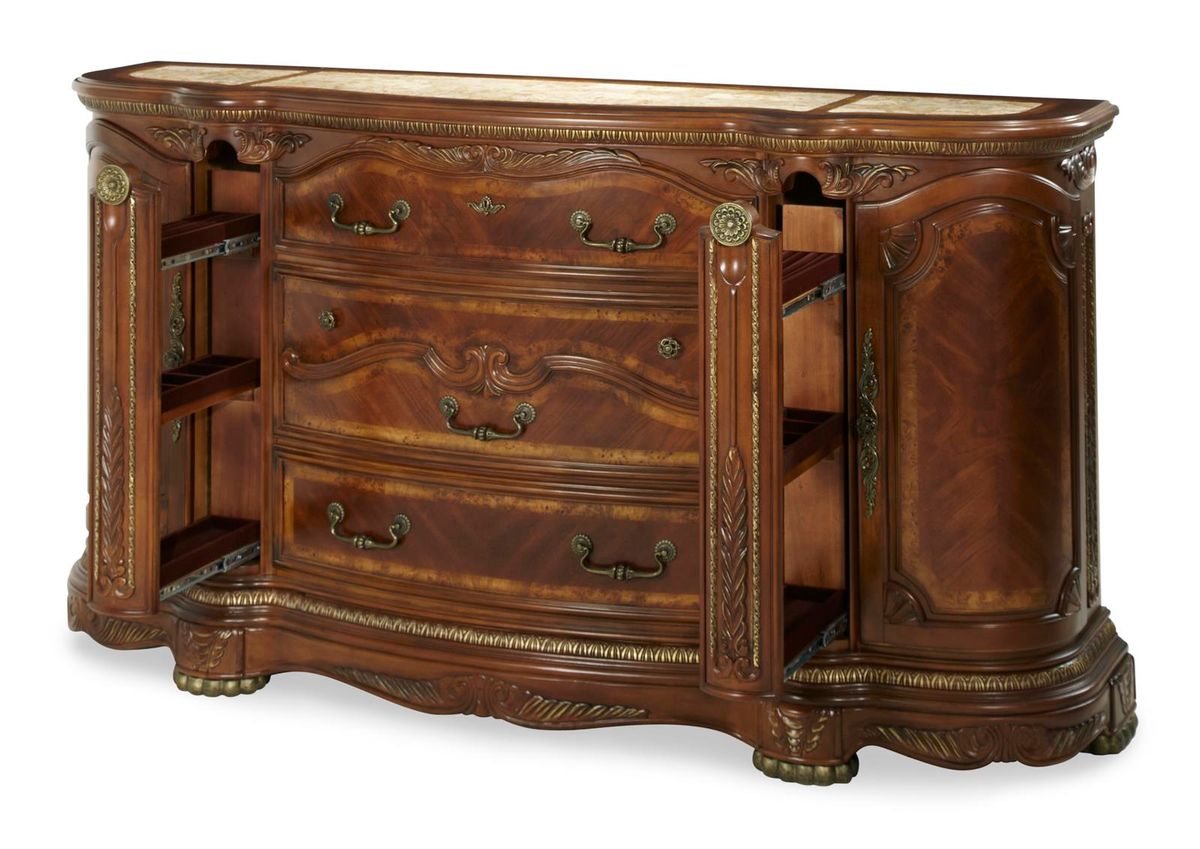AICO Cortina Dresser in Honey Walnut - Luxury Home Furniture (MI)