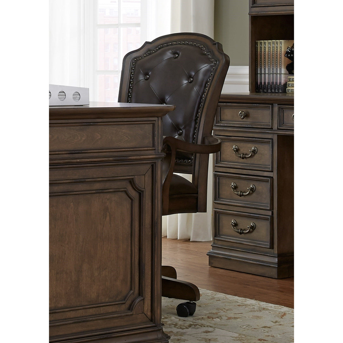 Liberty Amelia Jr Executive Office Chair in Antique Toffee - Luxury Home Furniture (MI)