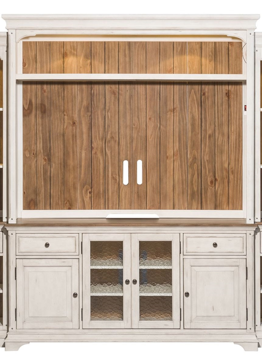 Liberty Morgan Creek 68" Entertainment TV Stand with Hutch in Antique White image