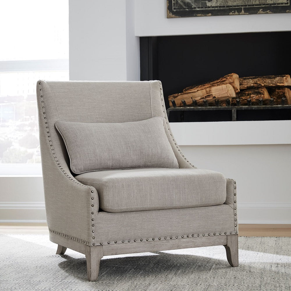 Liberty Furniture Harlequin Upholstered Accent Chair in Weathered Linen - Luxury Home Furniture (MI)