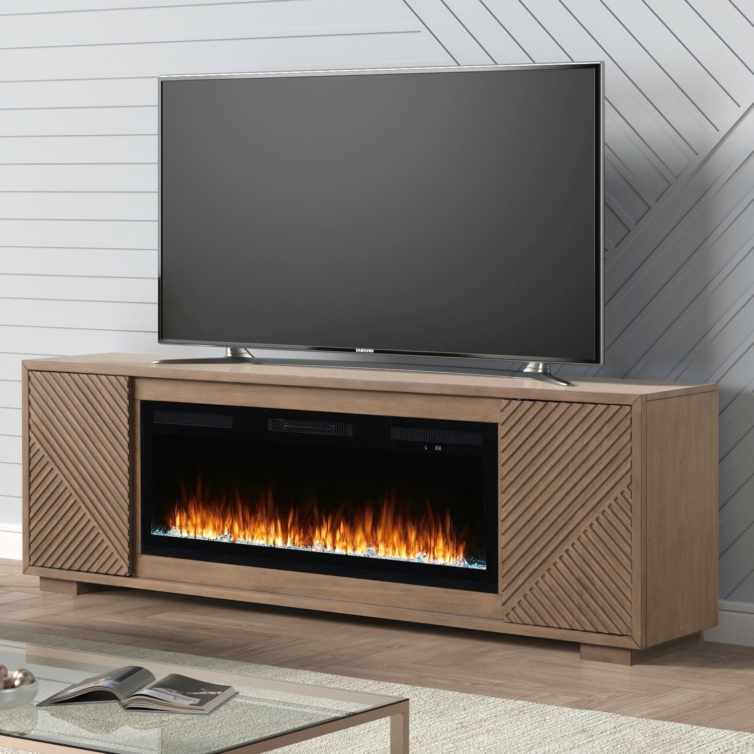 Fireplace TV Consoles 214 84 Inch Console w/ Fire FTS image