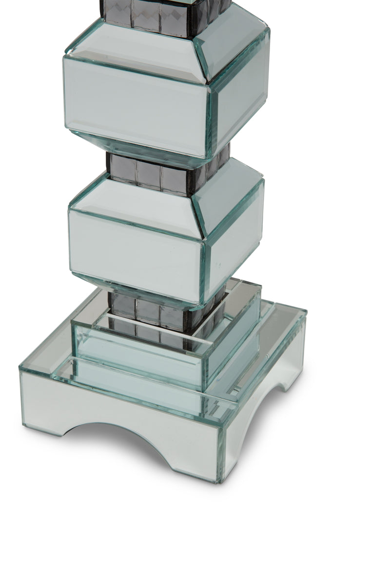 AICO Montreal 2-Tier Mirrored Candle Holder w/Crystal Accents (2/pack) - Luxury Home Furniture (MI)