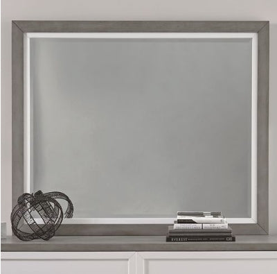 Liberty Furniture Palmetto Heights Landscape Mirror in Shell White and Driftwood - Luxury Home Furniture (MI)