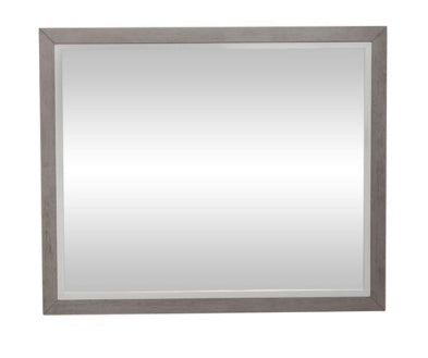 Liberty Furniture Palmetto Heights Landscape Mirror in Shell White and Driftwood