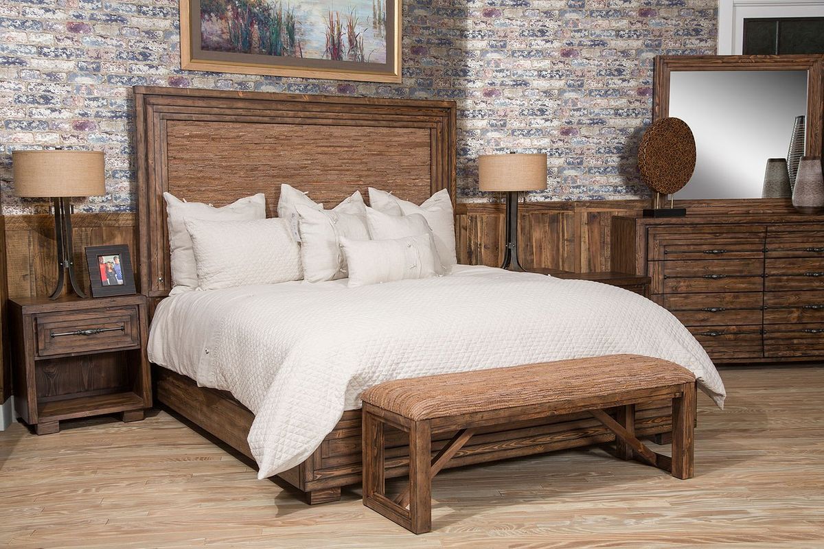 Aico Carrollton One Drawer Nightstand in Rustic Ranch - Luxury Home Furniture (MI)