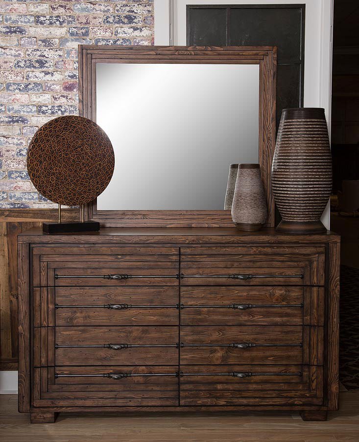 Aico Carrollton Mirror in Rustic Ranch - Luxury Home Furniture (MI)