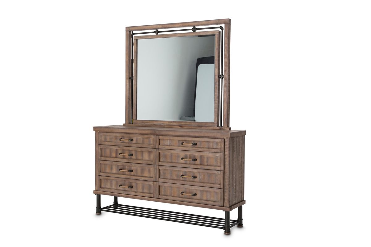 Aico Crossings Mirror in Reclaimed Barn - Luxury Home Furniture (MI)