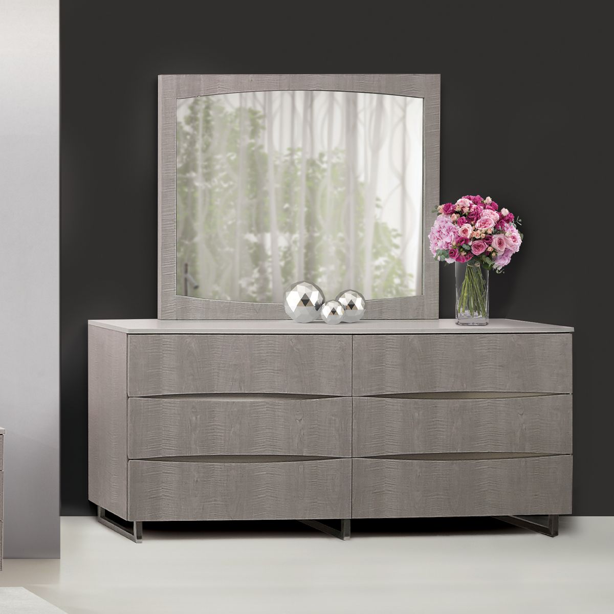 AICO Marin Dresser in Greige - Luxury Home Furniture (MI)