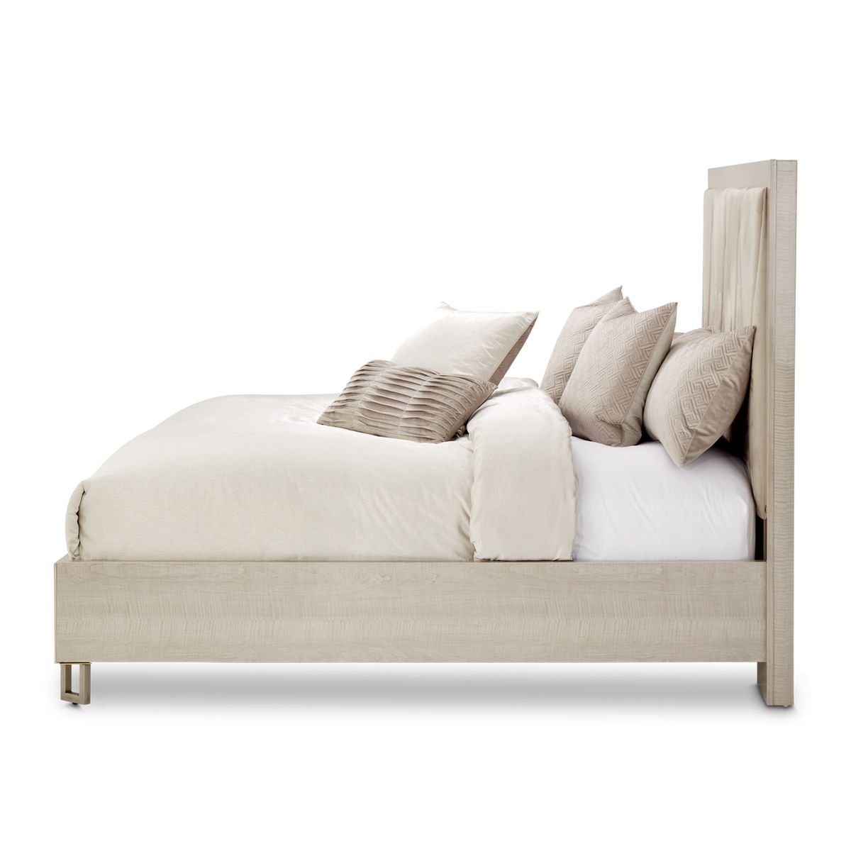 AICO Marin Cal King Panel Bed in Greige - Luxury Home Furniture (MI)