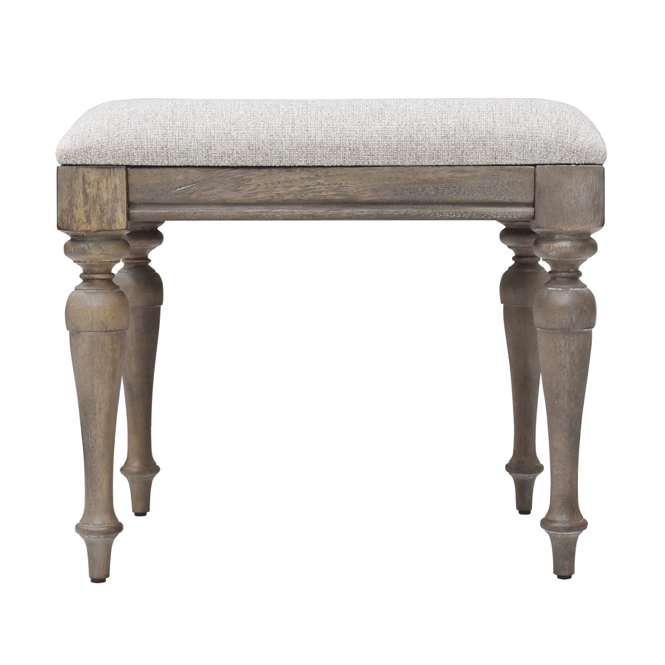 Steve Silver Highland Park Vanity Bench in Waxed Driftwood - Luxury Home Furniture (MI)
