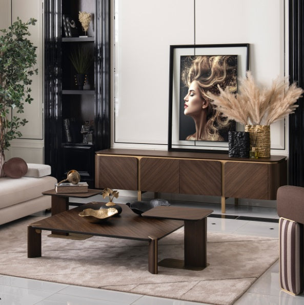 AICO Furniture Amora Cocktail Table in Eggshell Walnut - Luxury Home Furniture (MI)
