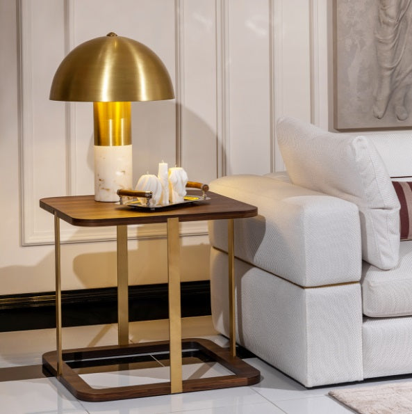 AICO Furniture Amora Side Table in Eggshell Walnut - Luxury Home Furniture (MI)