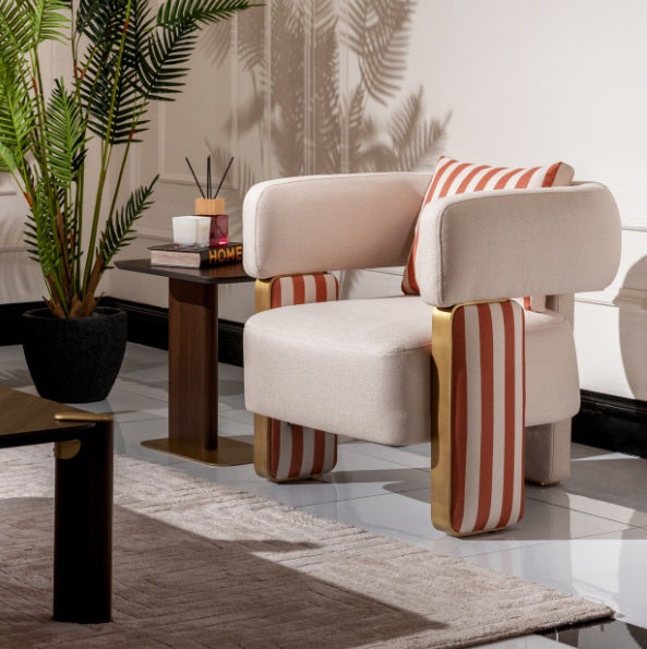 AICO Furniture Amora Chair Ash in Eggshell Walnut - Luxury Home Furniture (MI)