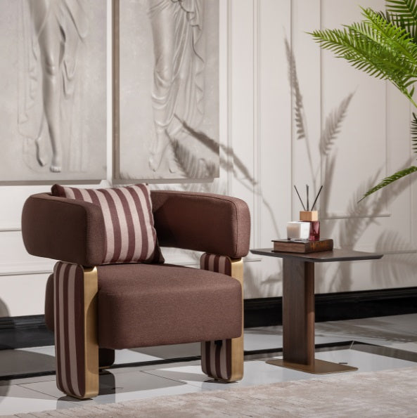 AICO Furniture Amora Chair Brown in Eggshell Walnut - Luxury Home Furniture (MI)
