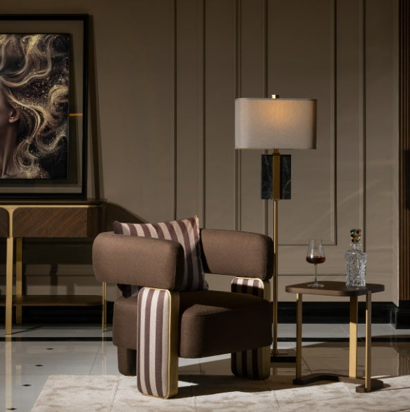 AICO Furniture Amora Chair Brown in Eggshell Walnut - Luxury Home Furniture (MI)