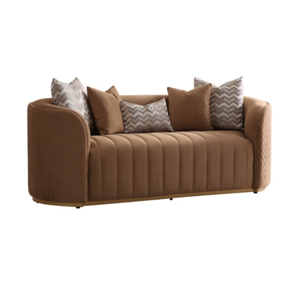 AICO Furniture Ariana Loveseat in Caramel Gold - Luxury Home Furniture (MI)