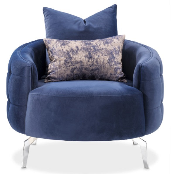 AICO Furniture Celine Chair in Indigo/Silver - Luxury Home Furniture (MI)