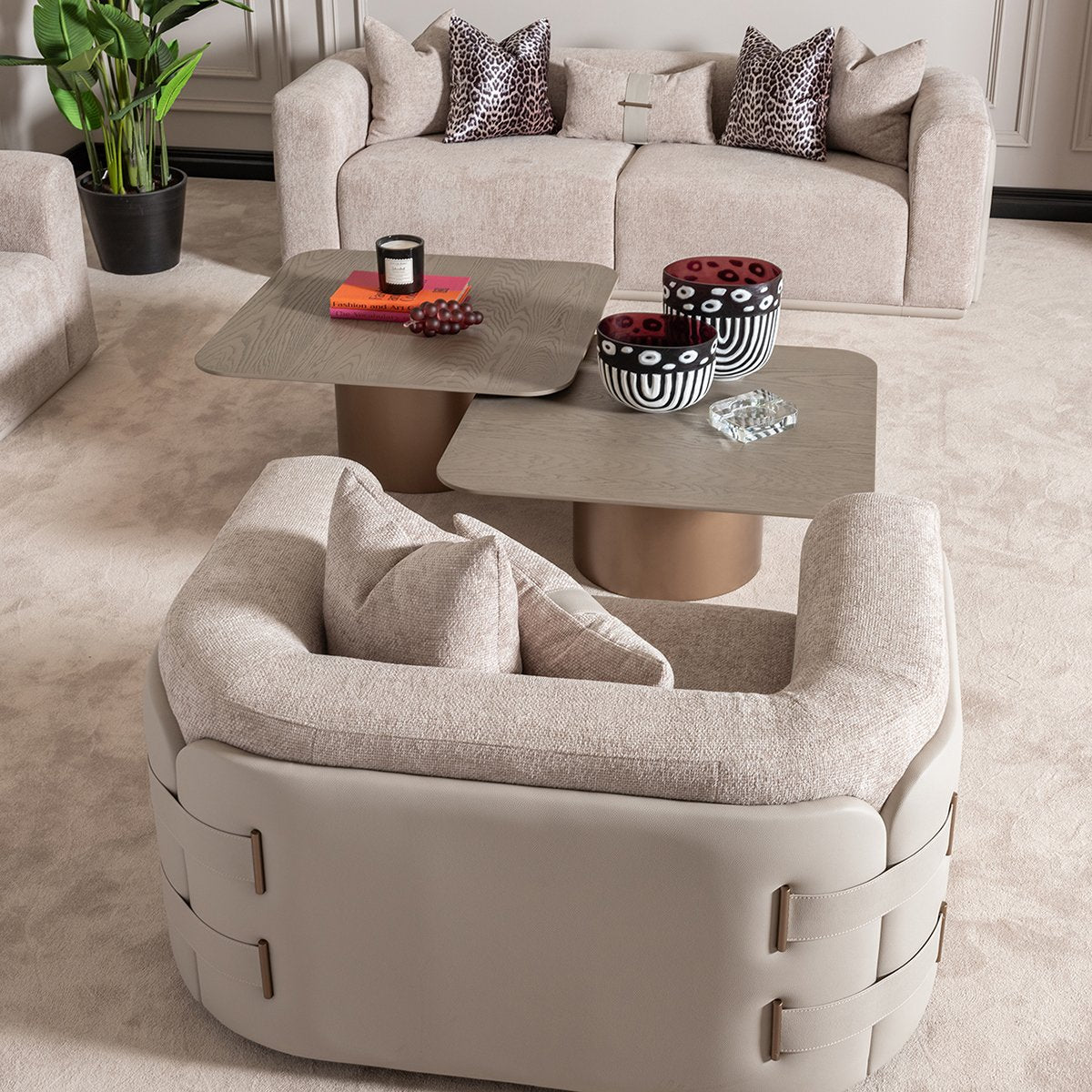 AICO Canberra Short Cocktail Table in Brown - Luxury Home Furniture (MI)