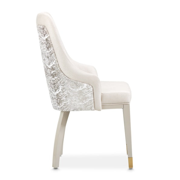 AICO Furniture Carmela Dining Arm Chair (Set of 2) in Shimmer Ivory - Luxury Home Furniture (MI)