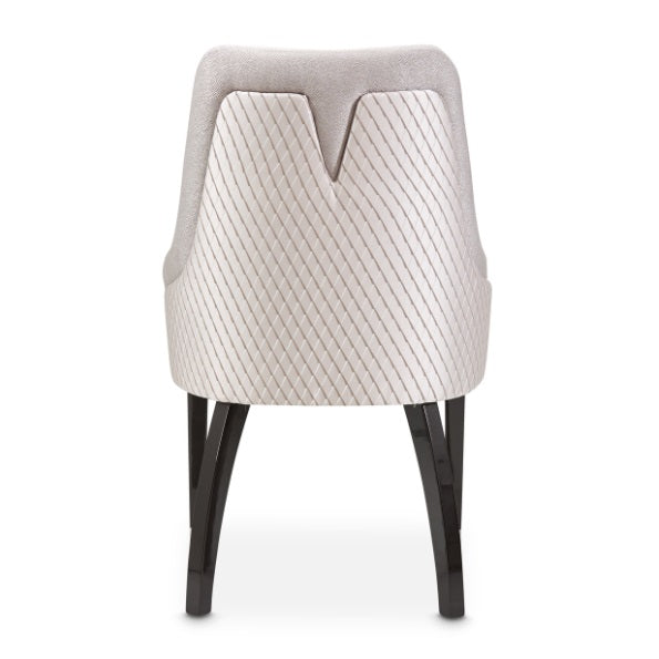 AICO Furniture Carmela Dining Arm Chair (Set of 2) in Glossy Charcoal Sand - Luxury Home Furniture (MI)