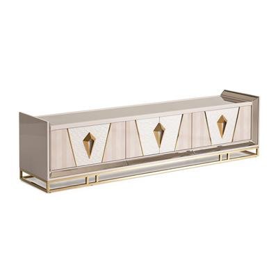 AICO Carmela Media Cabinet in Shimmer Ivory - Luxury Home Furniture (MI)
