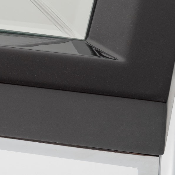AICO Furniture Carmela End Table in Glossy Charcoal Sand - Luxury Home Furniture (MI)