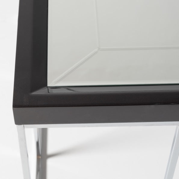 AICO Furniture Carmela End Table in Glossy Charcoal Sand - Luxury Home Furniture (MI)