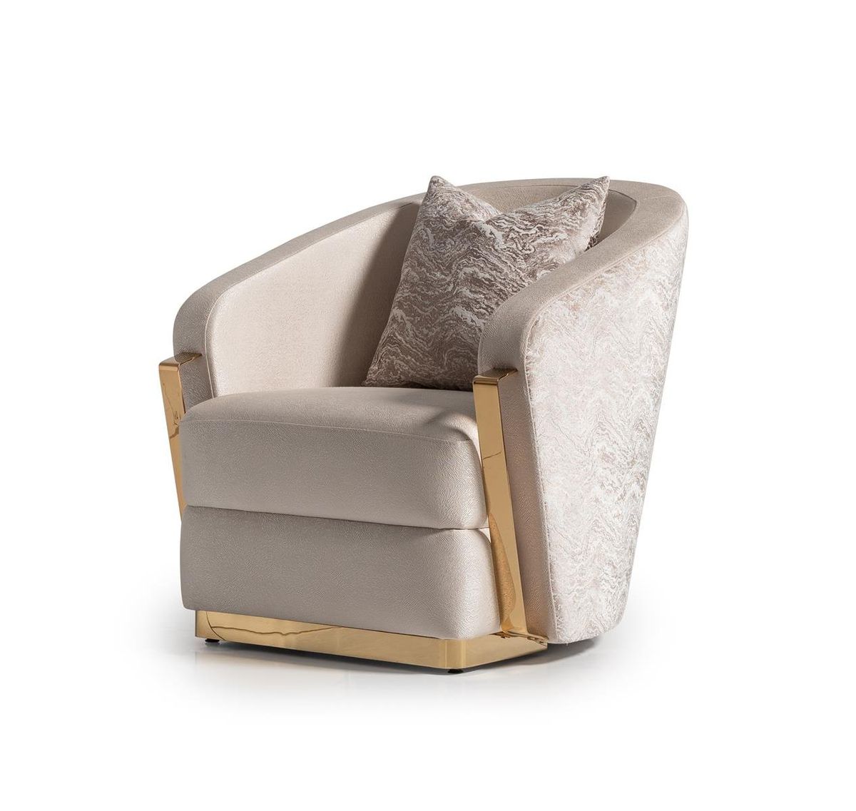 AICO Carmela Accent Chair in Shimmer Ivory - Luxury Home Furniture (MI)