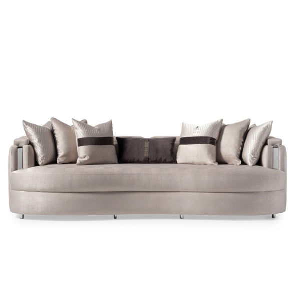 AICO Furniture Carmela Mansion Sofa Zinc in Silver - Luxury Home Furniture (MI)