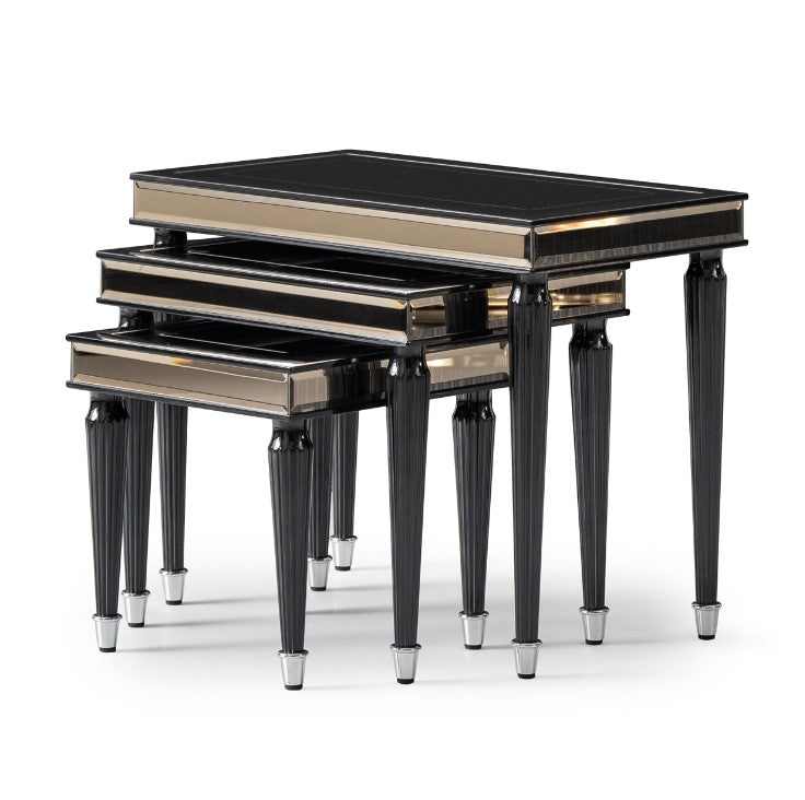 AICO La Francaise Nesting Tables in Black Ice - Luxury Home Furniture (MI)