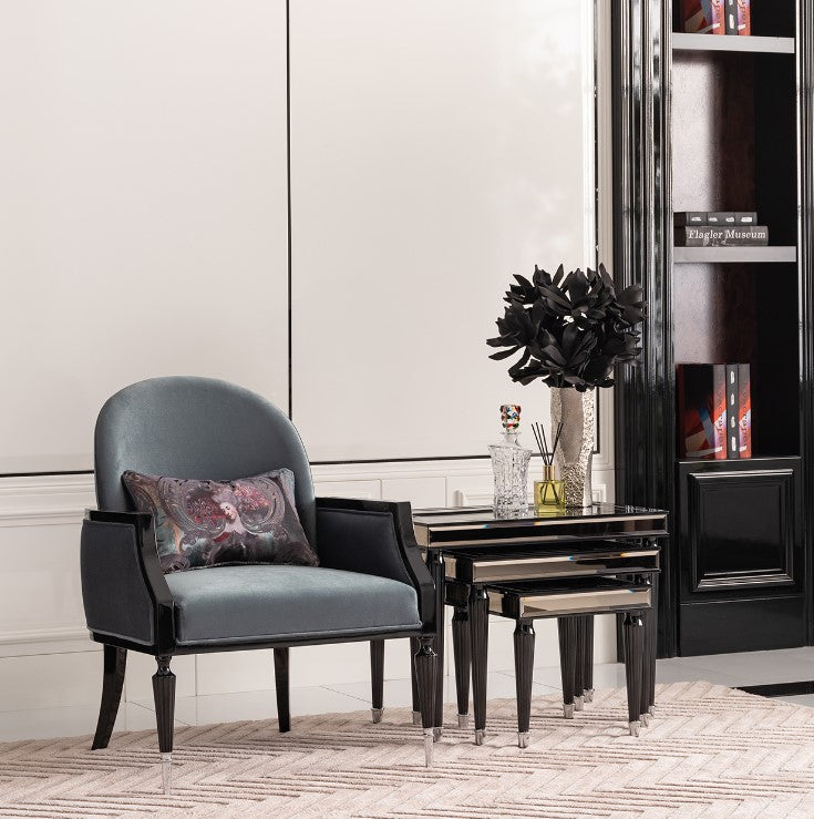 AICO La Francaise Nesting Tables in Black Ice - Luxury Home Furniture (MI)