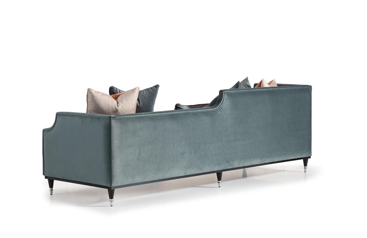 AICO La Francaise Mansion Sofa in Azure/Black - Luxury Home Furniture (MI)