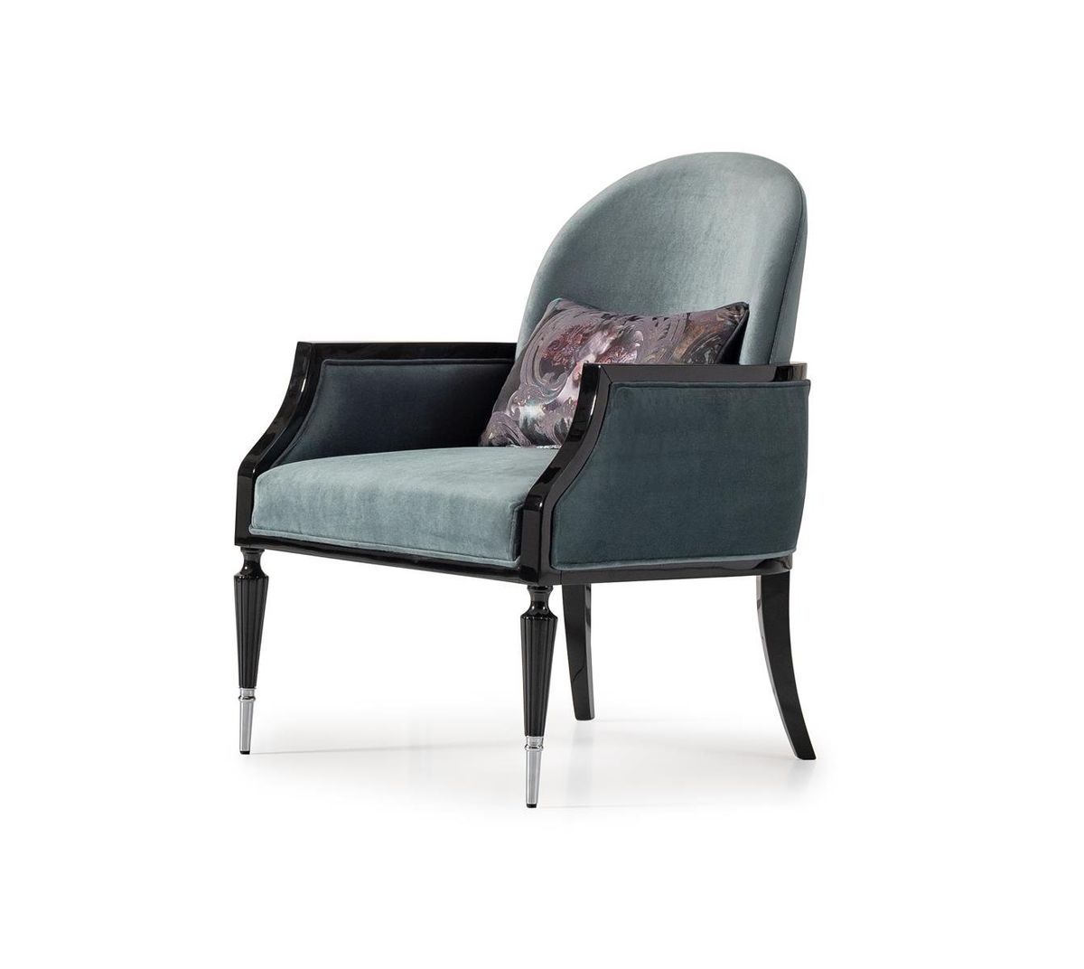AICO La Francaise Accent Chair in Azure/Black - Luxury Home Furniture (MI)