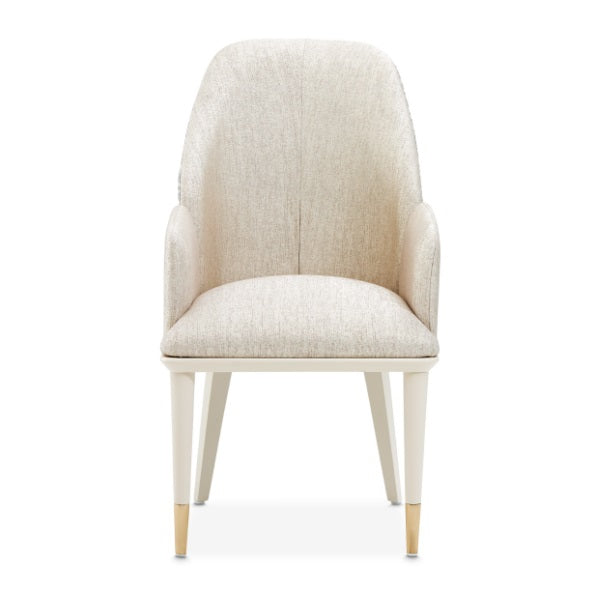 AICO Furniture Lisbon Arm Chair in Silken Matte Cream - Luxury Home Furniture (MI)
