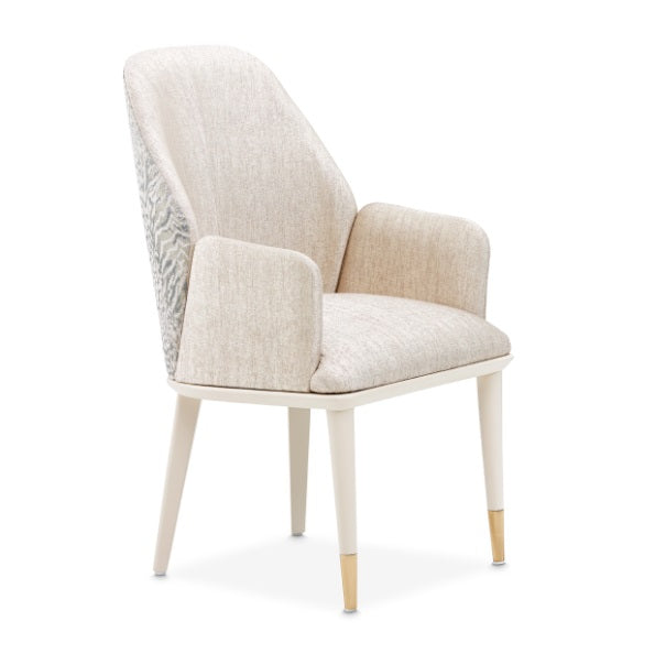 AICO Furniture Lisbon Arm Chair in Silken Matte Cream - Luxury Home Furniture (MI)