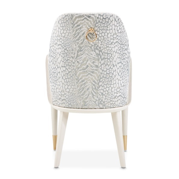AICO Furniture Lisbon Arm Chair in Silken Matte Cream - Luxury Home Furniture (MI)