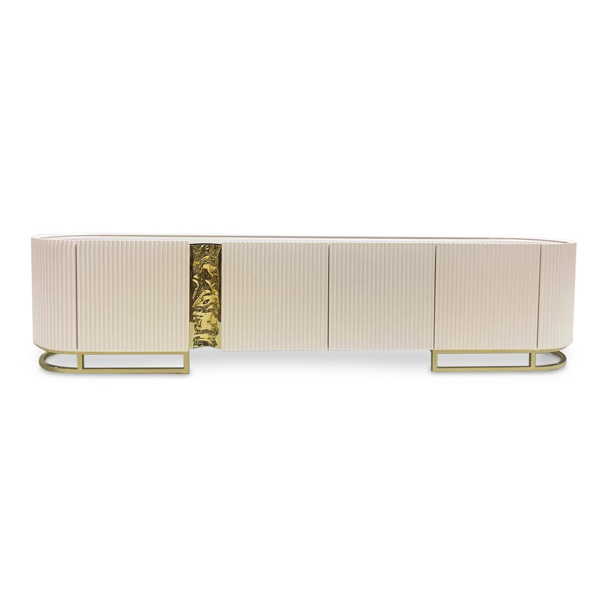 AICO Lisbon Media Cabinet in Silken Matte Cream - Luxury Home Furniture (MI)