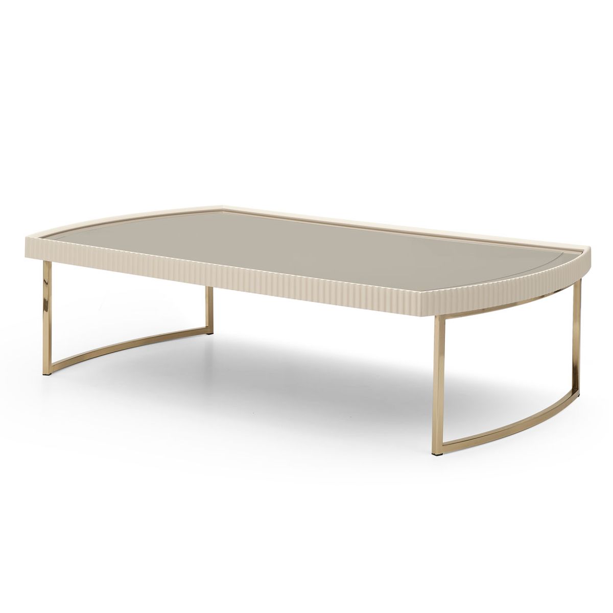 AICO Lisbon Cocktail Table in Silken Matte Cream - Luxury Home Furniture (MI)