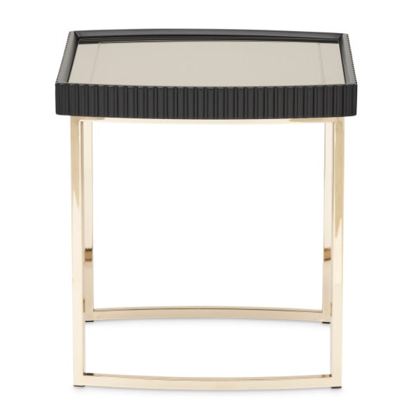 AICO Furniture Lisbon Side Table in Silken Matte Black - Luxury Home Furniture (MI)