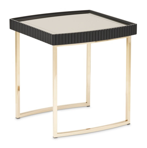 AICO Furniture Lisbon Side Table in Silken Matte Black - Luxury Home Furniture (MI)