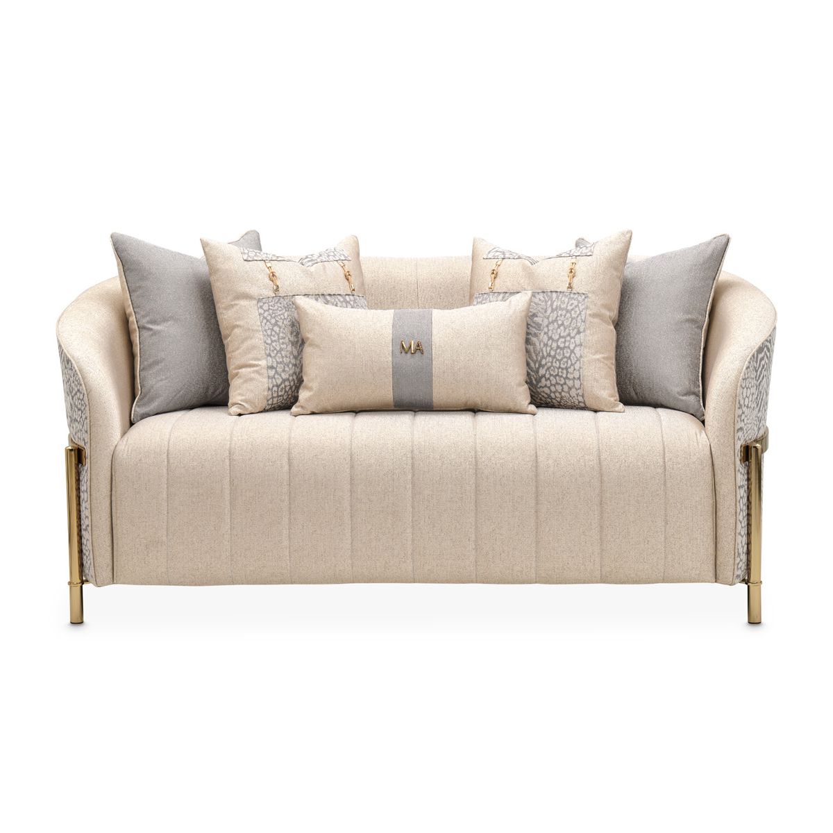 AICO Lisbon Loveseat in Opal Gold - Luxury Home Furniture (MI)