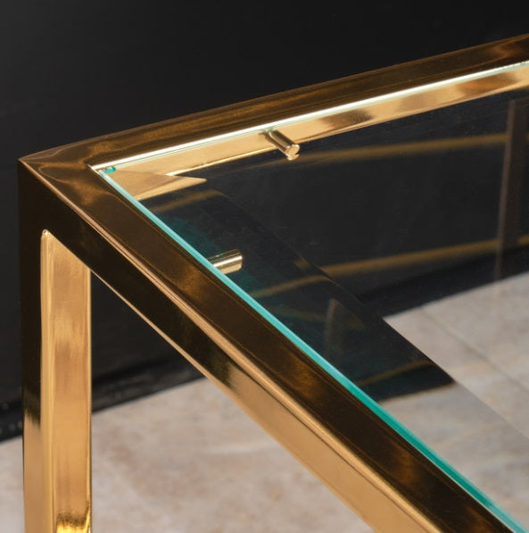 AICO Furniture Savannah Breeze End Table in Bright Gold - Luxury Home Furniture (MI)