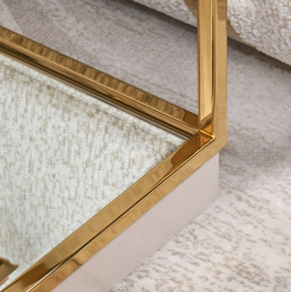 AICO Furniture Savannah Breeze End Table in Bright Gold - Luxury Home Furniture (MI)